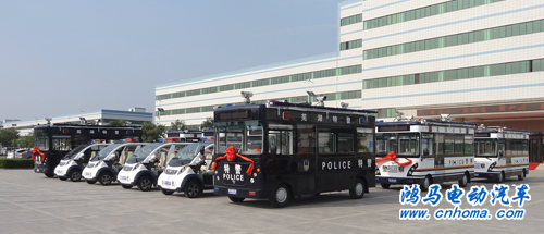 12臺(tái)鴻馬流動(dòng)警務(wù)室攜4臺(tái)巡邏車發(fā)往安徽蕪湖
